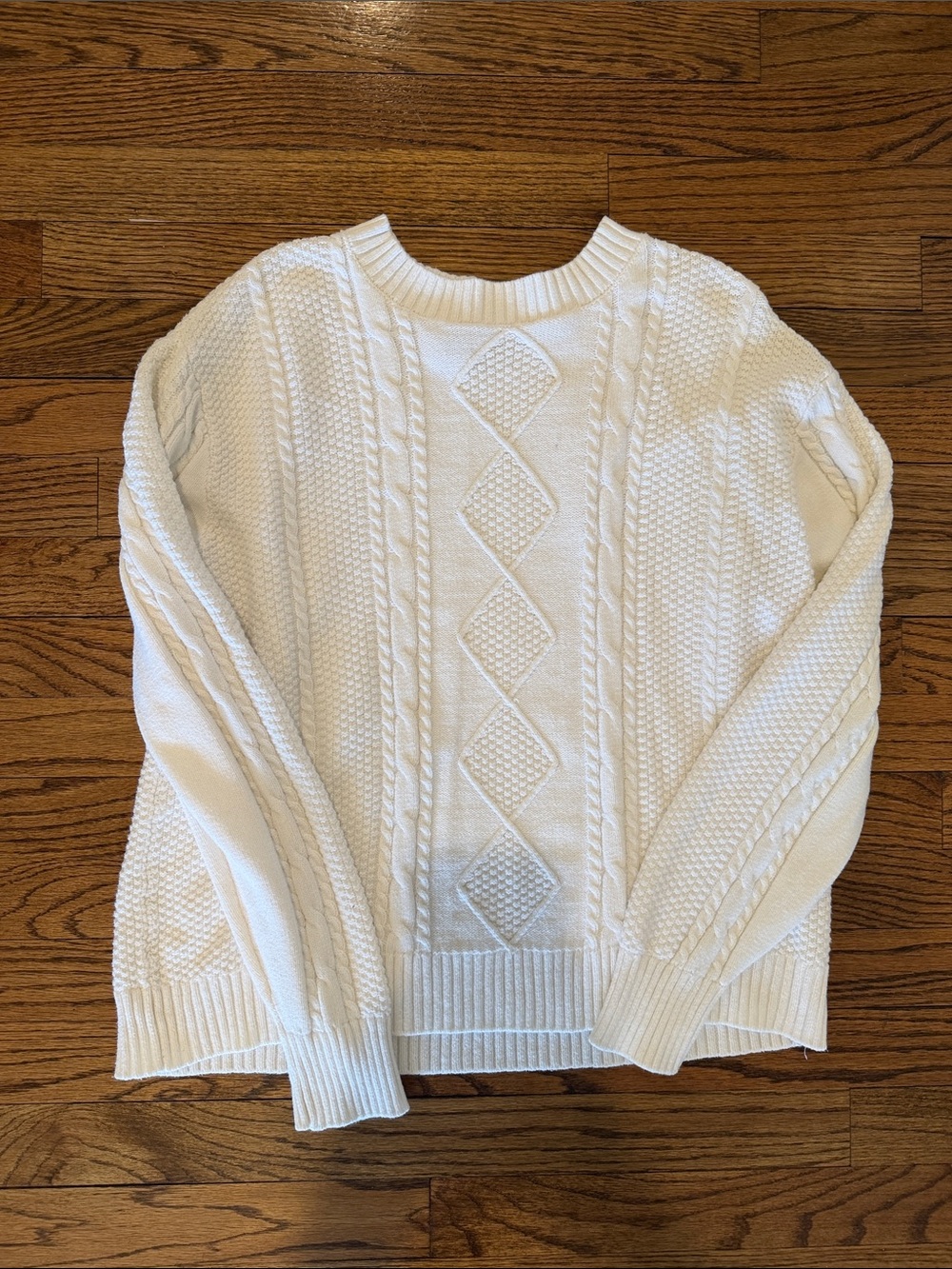 Hollister Cream Cable-Knit Crew Sweater